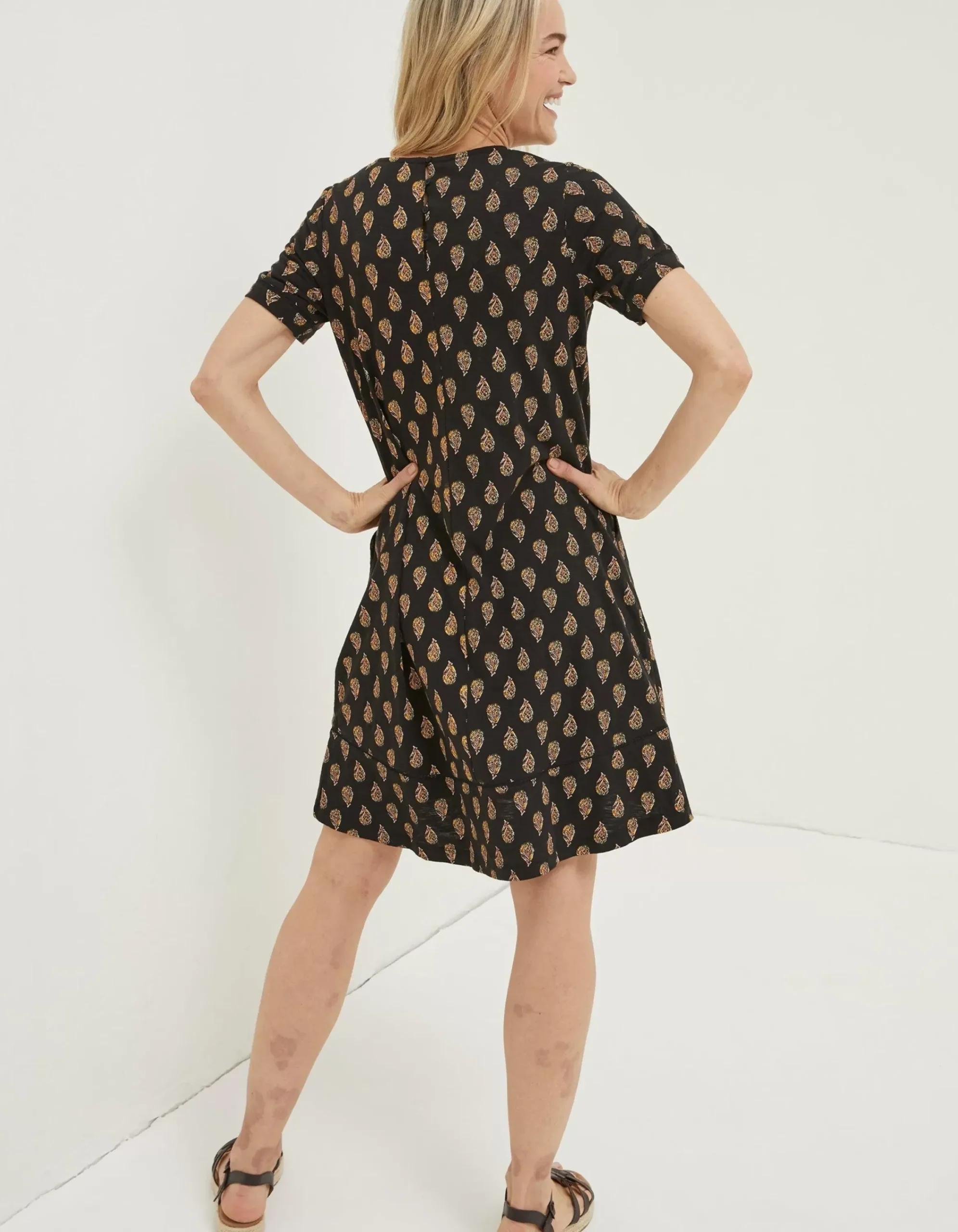 Women FatFace Dresses|Simone Woodblock Jersey Dress