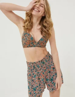 Women FatFace Beachwear & Swimwear|Sketched Floral Twist Bikini Top
