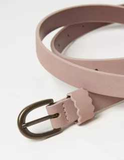 Women FatFace Belts|Skinny Scalloped Keeper Belt