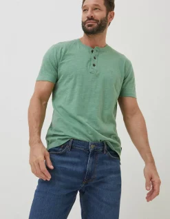 Men FatFace T-Shirts|Slub Henley T-Shirt