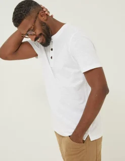 Men FatFace T-Shirts|Slub Henley T-Shirt