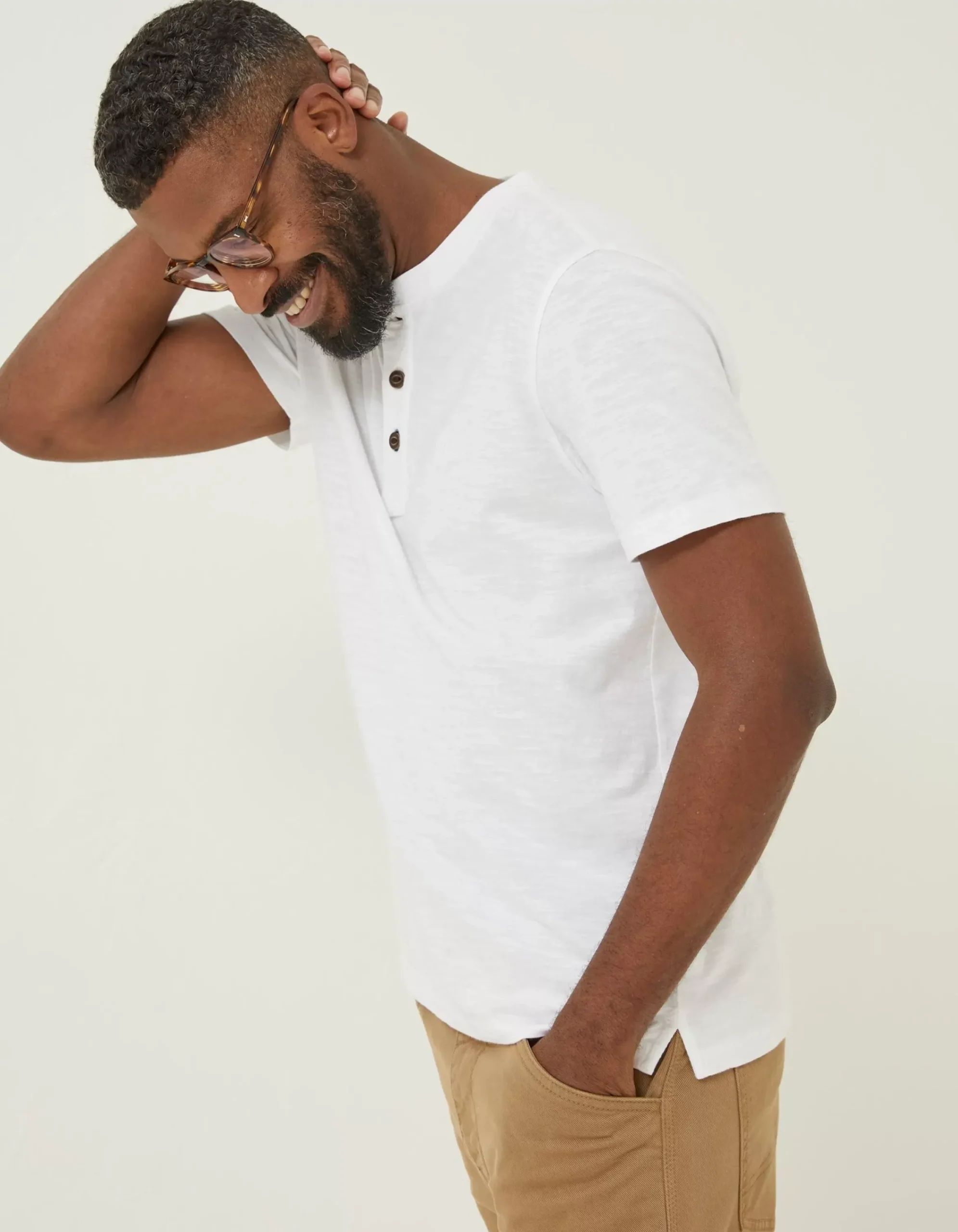 Men FatFace T-Shirts|Slub Henley T-Shirt
