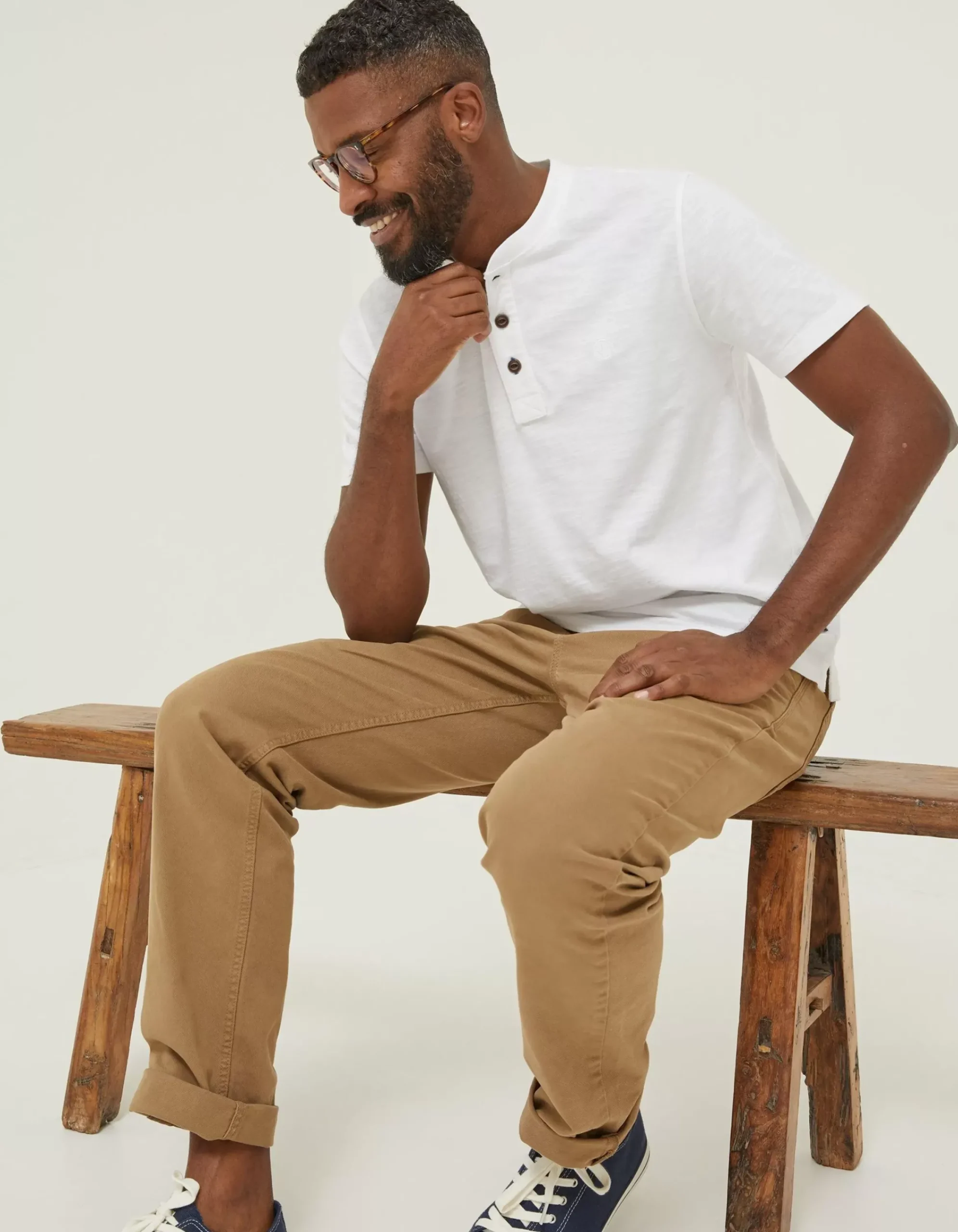 Men FatFace T-Shirts|Slub Henley T-Shirt