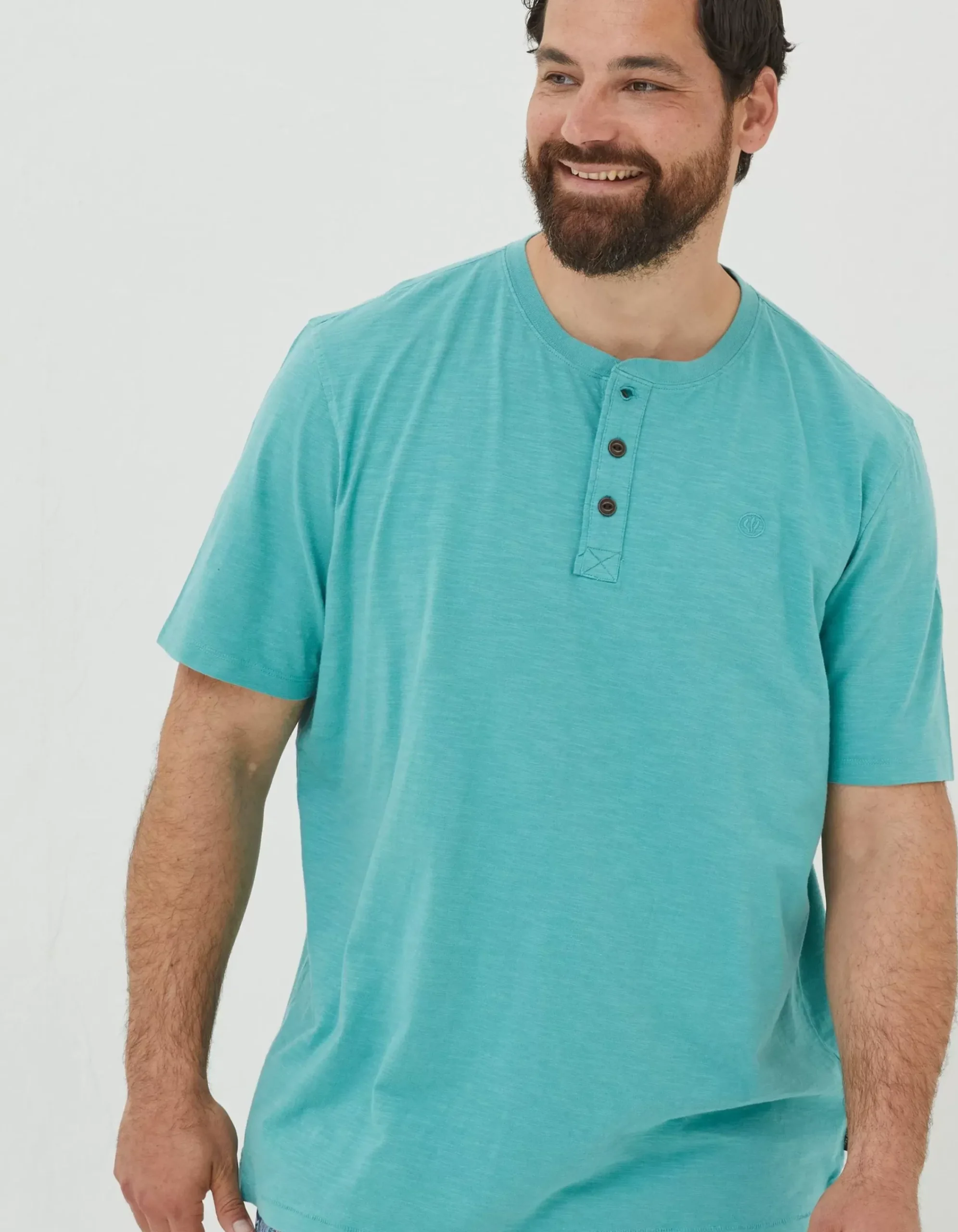 Men FatFace T-Shirts|Slub Henley T-Shirt