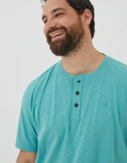 Men FatFace T-Shirts|Slub Henley T-Shirt