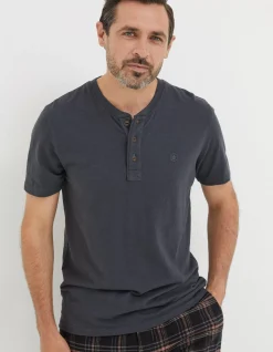 Men FatFace T-Shirts|Slub Henley T-Shirt