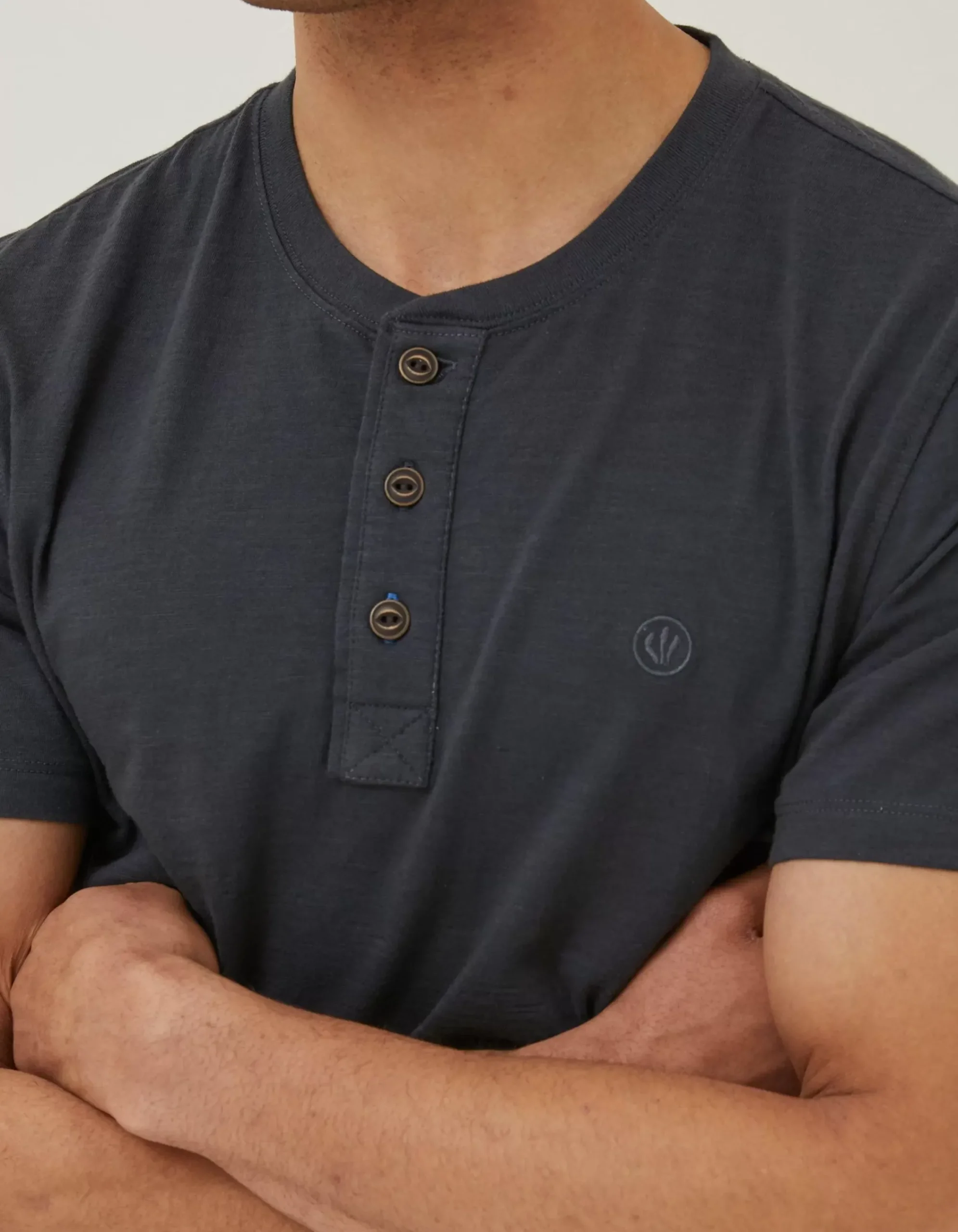 Men FatFace T-Shirts|Slub Henley T-Shirt