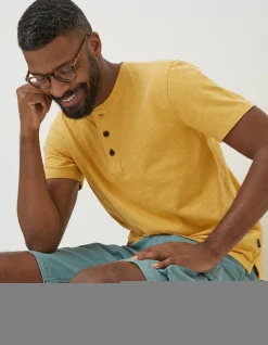 Men FatFace T-Shirts|Slub Henley T-Shirt