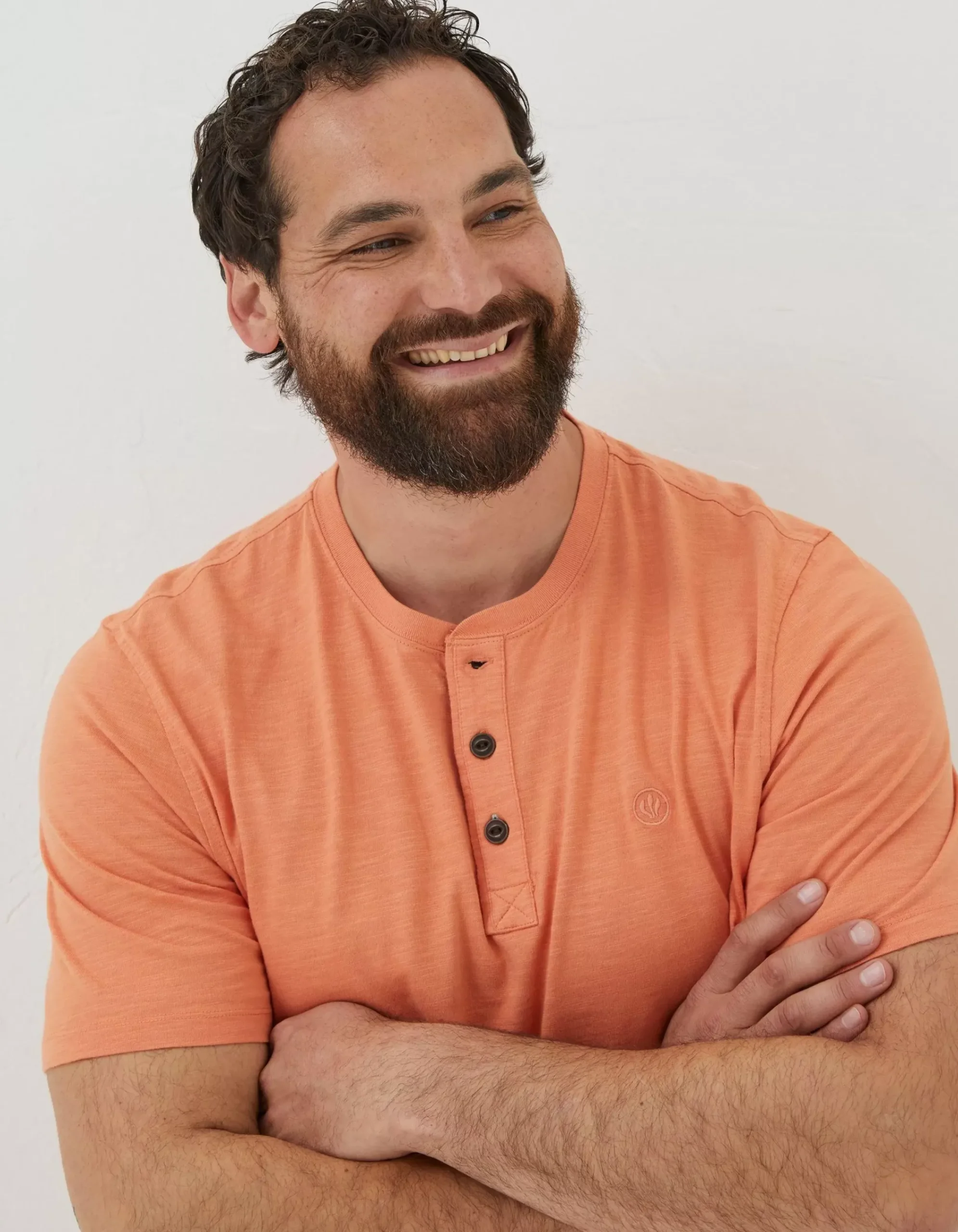 Men FatFace T-Shirts|Slub Henley T-Shirt