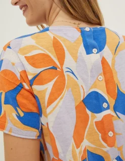 Women FatFace Knitwear|Stencil Floral Knitted Top