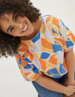 Women FatFace Knitwear|Stencil Floral Knitted Top
