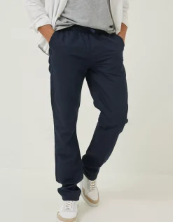 Men FatFace Trousers & Chinos|Straight Cotton Linen Trousers