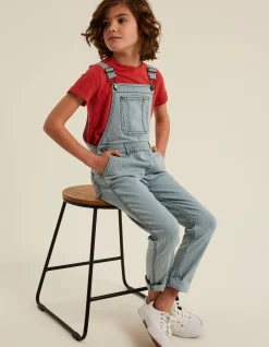 Girls FatFace View All|Stripe Denim Dungarees