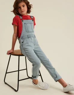 Girls FatFace View All|Stripe Denim Dungarees