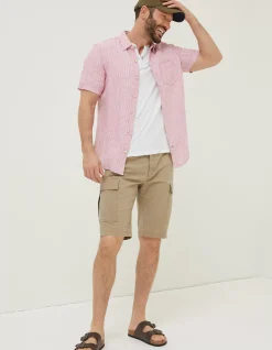 Men FatFace Shirts|Stripe Linen Shirt