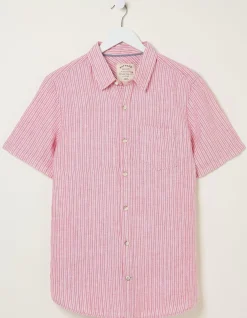 Men FatFace Shirts|Stripe Linen Shirt