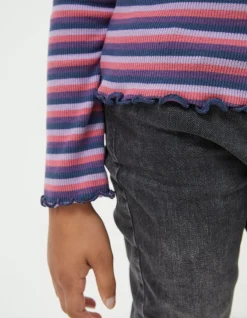 Girls FatFace View All|Stripe Rollneck Jersey T-Shirt