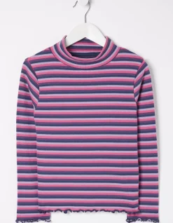 Girls FatFace View All|Stripe Rollneck Jersey T-Shirt