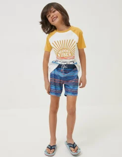 Boys FatFace View All|Stripe Swim Shorts