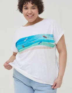 Women FatFace Tops & T-Shirts|Surf Graphic T-Shirt