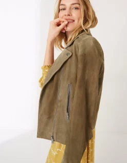Women FatFace Coats & Jackets|Suzie Suede Biker Jacket