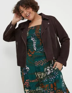 Women FatFace Coats & Jackets|Suzie Suede Biker Jacket