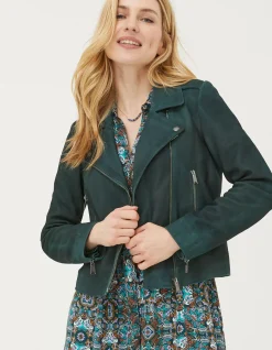 Women FatFace Coats & Jackets|Suzie Suede Biker Jacket