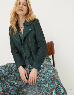 Women FatFace Coats & Jackets|Suzie Suede Biker Jacket