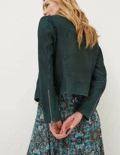 Women FatFace Coats & Jackets|Suzie Suede Biker Jacket