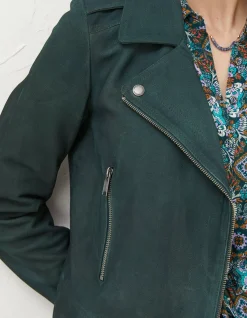 Women FatFace Coats & Jackets|Suzie Suede Biker Jacket