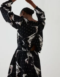 Women FatFace View All|Swallow Print Elaine Midi Dress
