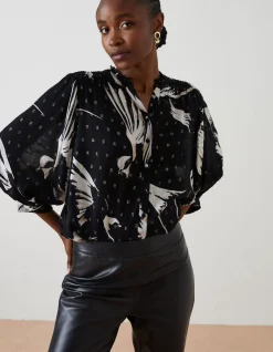 Women FatFace Shirts & Blouses|Swallow Print Evelyn Blouse