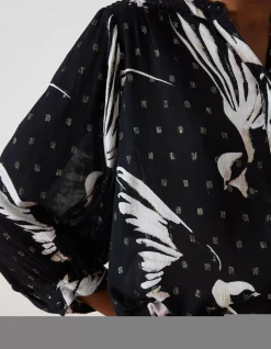 Women FatFace Shirts & Blouses|Swallow Print Evelyn Blouse