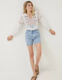 Women FatFace Shirts & Blouses|Tally Embroidered Blouse