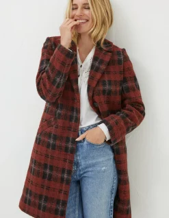 Women FatFace Coats & Jackets|Tanya Wool Blend Check Coat