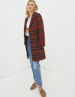 Women FatFace Coats & Jackets|Tanya Wool Blend Check Coat