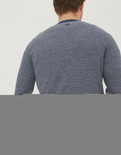 Men FatFace Knitwear|Textured Stripe Crew