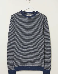 Men FatFace Knitwear|Textured Stripe Crew
