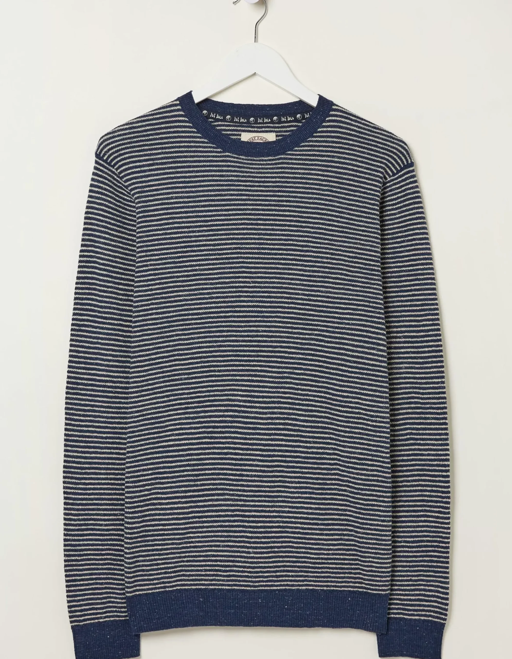 Men FatFace Knitwear|Textured Stripe Crew