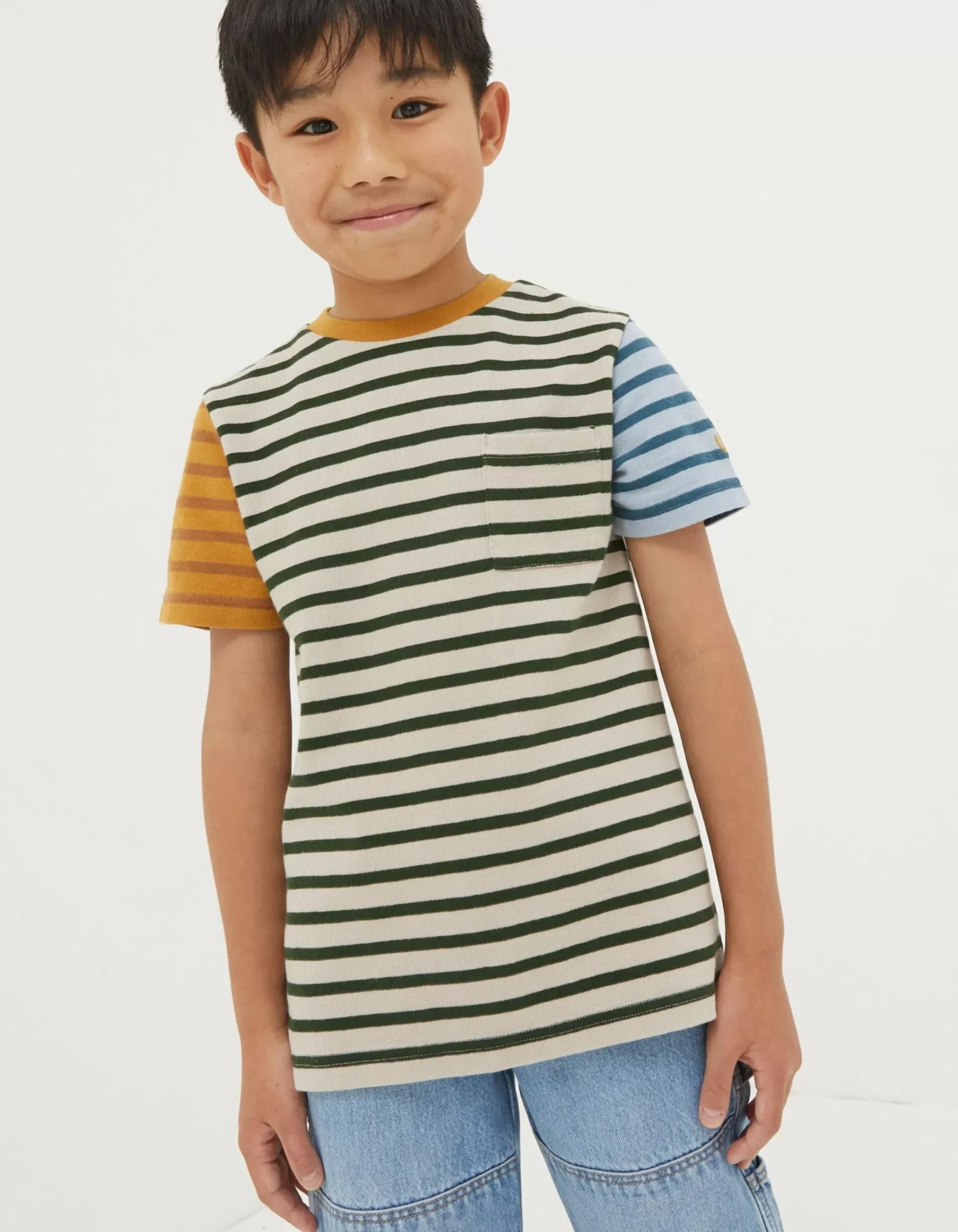 Boys FatFace View All|Textured Stripe T-Shirt