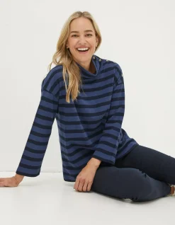 Women FatFace Sweatshirts & Hoodies|Thayer Funnel Stripe Sweatshirt