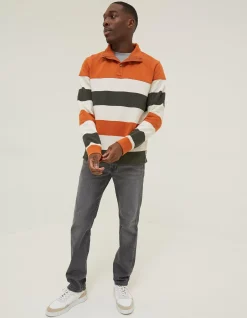 Men FatFace Sweatshirts & Hoodies|Thorpe Rugby Stripe Half Neck