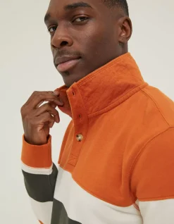 Men FatFace Sweatshirts & Hoodies|Thorpe Rugby Stripe Half Neck