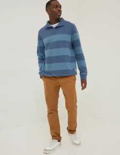 Men FatFace Sweatshirts & Hoodies|Thorpe Rugby Stripe Half Neck