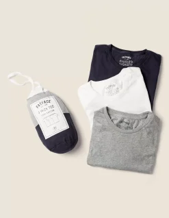 Men FatFace T-Shirts|Three Pack Crew Neck T-Shirts