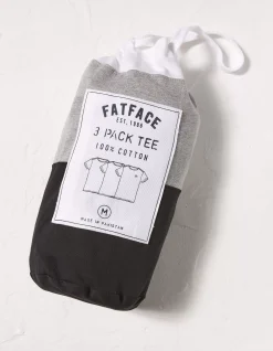 Men FatFace T-Shirts|Three Pack Crew Neck T-Shirts