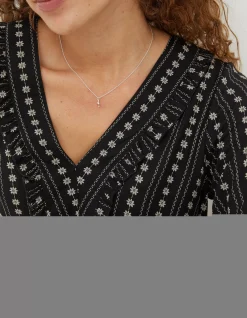 Women FatFace Shirts & Blouses|Tibby Frill Floral Blouse