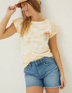 Women FatFace Tops & T-Shirts|Tie Dye Happiness T-Shirt