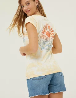 Women FatFace Tops & T-Shirts|Tie Dye Happiness T-Shirt