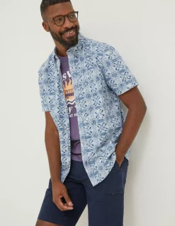 Men FatFace Shirts|Tile Print Shirt